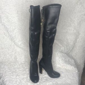 Betsey Johnson faux leather black tall boots